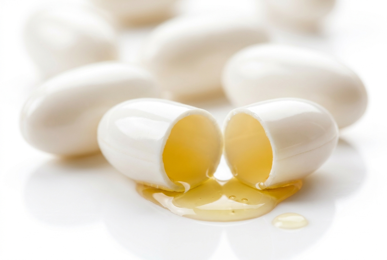 Softgels with MCT oil macro